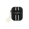 Guess GUA2P4RPSK Funda AirPods 1/2 negra 4G Printed Stripes Charm