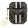 Guess GUA2P4RPSW Funda AirPods 1/2 marrón 4G Gedruckte Streifen Anhänger