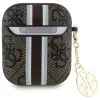 Guess GUA2P4RPSW Funda AirPods 1/2 marrón 4G Gedruckte Streifen Anhänger