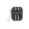 Guess GUA2P4RPSW Funda AirPods 1/2 marrón 4G Gedruckte Streifen Anhänger