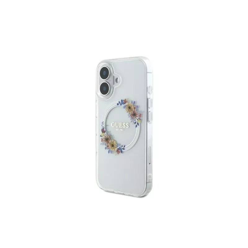Guess GUHMP16MHFWFCT Funda rígida transparente iPhone 16 Plus 6,7