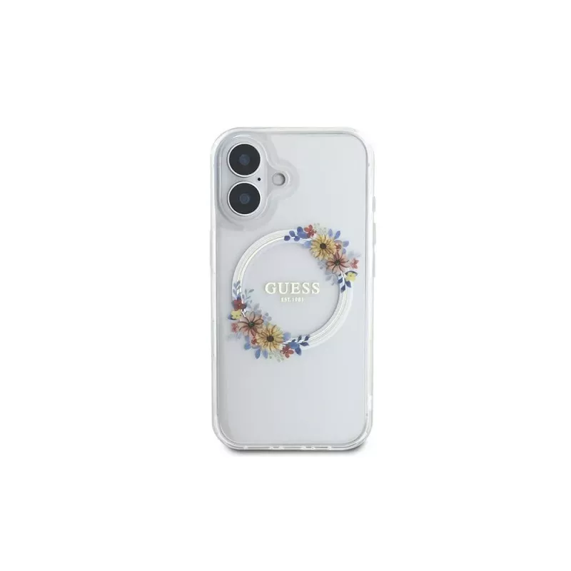 Guess GUHMP16MHFWFCT Funda rígida transparente iPhone 16 Plus 6,7