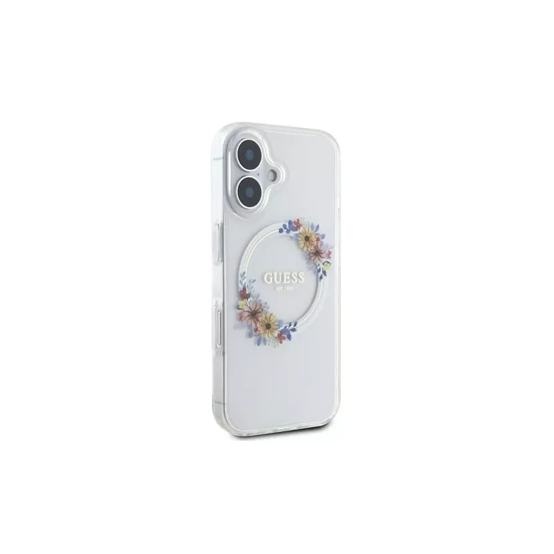 Guess GUHMP16MHFWFCT Funda rígida transparente iPhone 16 Plus 6,7