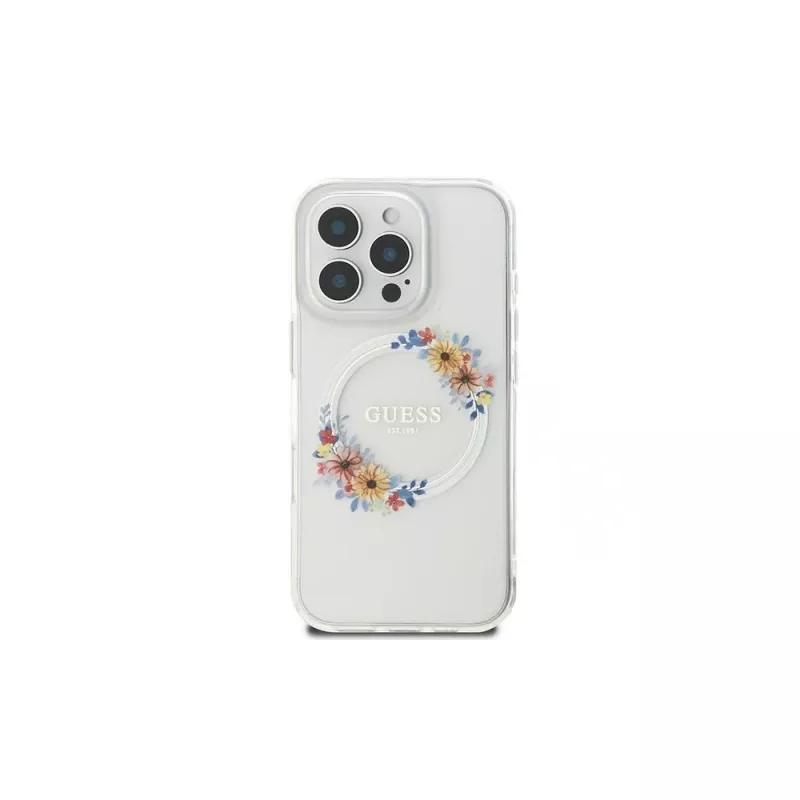 Guess GUHMP16LHFWFCT Funda rígida para iPhone 16 Pro 6,3