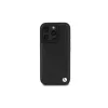 BMW Signature Collection Funda rígida para Apple iPhone 16 Pro Max 6,9 inch piel auténtica negra Hot Stamp MagSafe