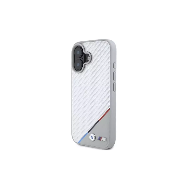 BMW M Carbon Tricolor Line Funda rígida para iPhone 16 6,1