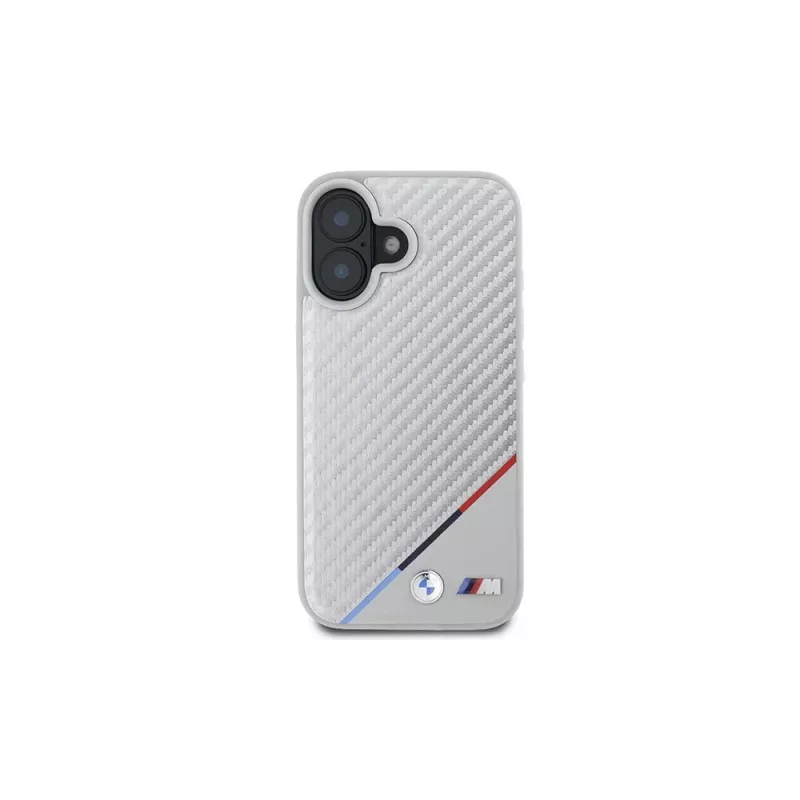 BMW M Carbon Tricolor Line Funda rígida para iPhone 16 6,1