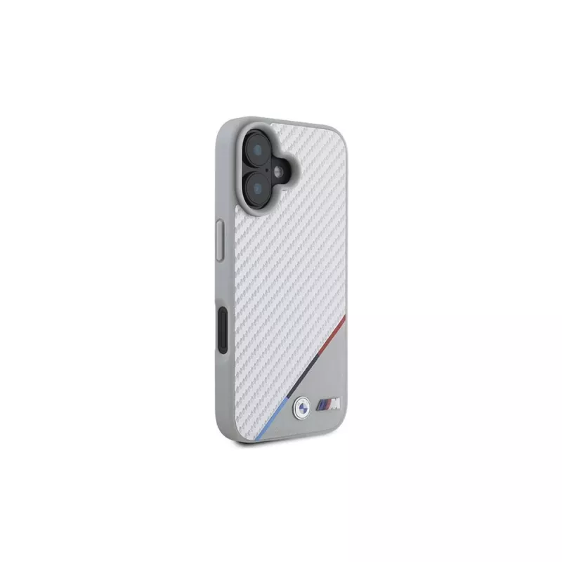 BMW M Carbon Tricolor Line Funda rígida para iPhone 16 6,1