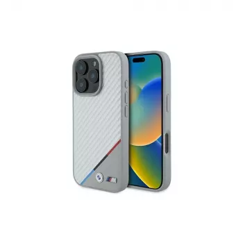 BMW M Carbon Tricolor Line Funda rígida para iPhone 16 Pro 6,3