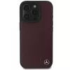 MERCEDES-BENZ Funda rígida de piel sintética efecto madera para Apple iPhone 16 Pro Max 6,9 inch roja MagSafe