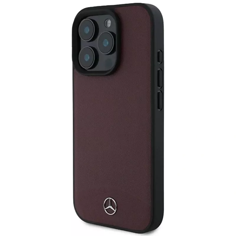 Mercedes-Benz MEHMP16L23RBARR Funda rígida para iPhone 16 Pro 6,3 inch piel texturizada y lisa roja MagSafe