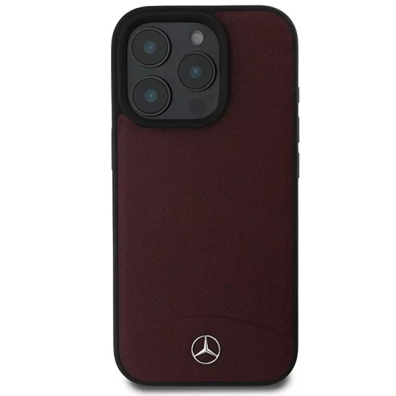 Mercedes-Benz MEHMP16L23RBARR Funda rígida para iPhone 16 Pro 6,3 inch piel texturizada y lisa roja MagSafe