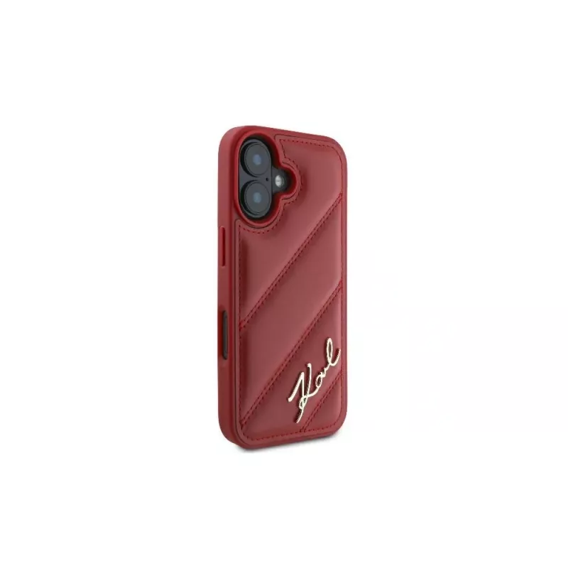 Karl Lagerfeld Funda Quilted Signature para iPhone 16, roja