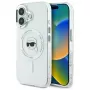 Karl Lagerfeld KLHMP16SHLSKIH funda rígida IML Metal Karl Head MagSafe para Apple iPhone 16 de 6,1 pulgadas, blanca
