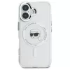 Karl Lagerfeld KLHMP16SHLSKIH funda rígida IML Metal Karl Head MagSafe para Apple iPhone 16 de 6,1 pulgadas, blanca