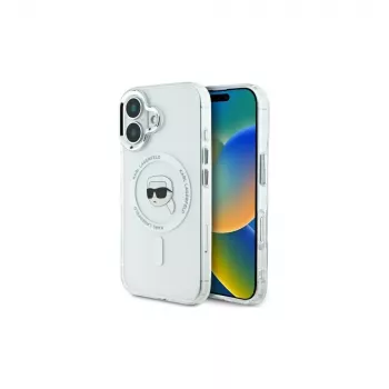 Karl Lagerfeld Funda rígida IML Metal Karl Head MagSafe para iPhone 16 Plus 6,7