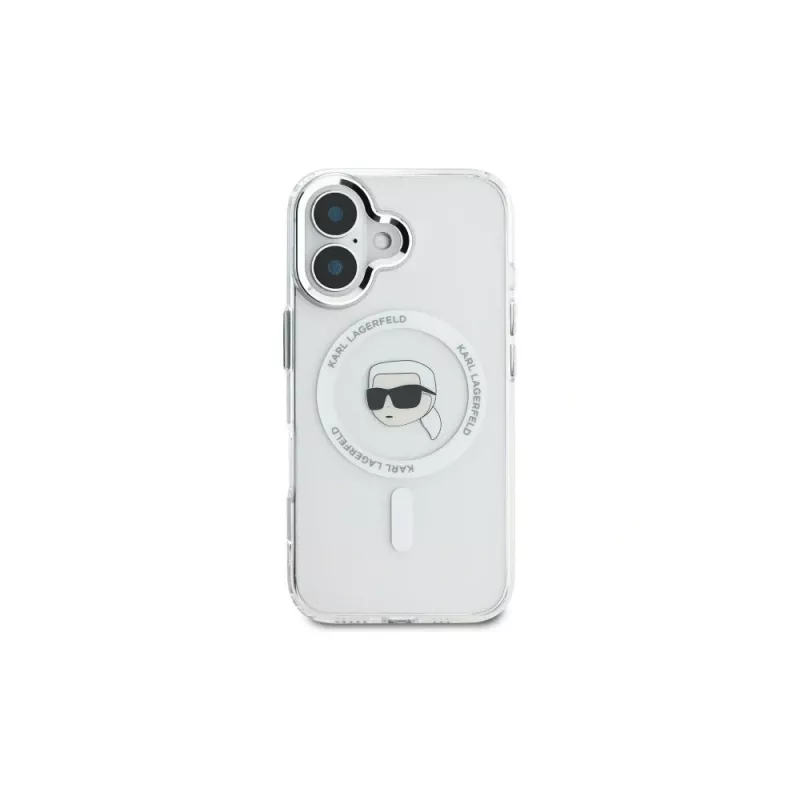 Karl Lagerfeld Funda rígida IML Metal Karl Head MagSafe para iPhone 16 Plus 6,7