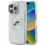 Karl Lagerfeld KLHMP16LHLSKCH funda rígida IML Metal Karl & Choupette Head MagSafe para Apple iPhone 16 Pro, blanca