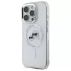 Karl Lagerfeld KLHMP16LHLSKCH funda rígida IML Metal Karl & Choupette Head MagSafe para Apple iPhone 16 Pro, blanca