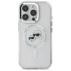 Karl Lagerfeld KLHMP16LHLSKCH funda rígida IML Metal Karl & Choupette Head MagSafe para Apple iPhone 16 Pro, blanca
