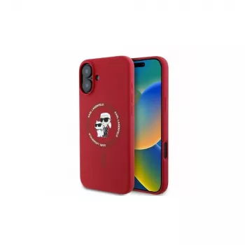 Karl Lagerfeld KLHMP16SSCMKCRHR Funda de silicona roja para iPhone 16 6,1