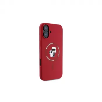 Karl Lagerfeld KLHMP16SSCMKCRHR Funda de silicona roja para iPhone 16 6,1