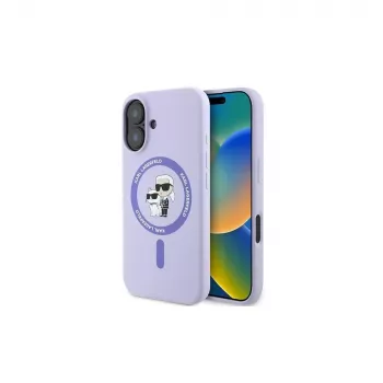 Karl Lagerfeld KLHMP16MSCMKCRHU Funda rígida de silicona MagSafe para iPhone 16 Plus 6,7
