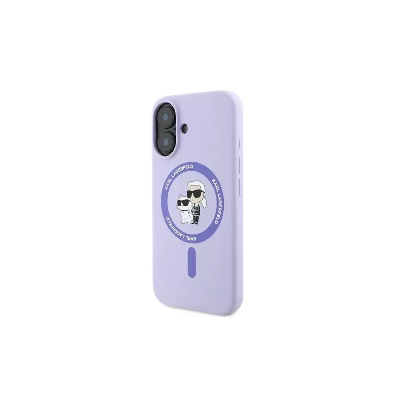 Karl Lagerfeld KLHMP16MSCMKCRHU Funda rígida de silicona MagSafe para iPhone 16 Plus 6,7