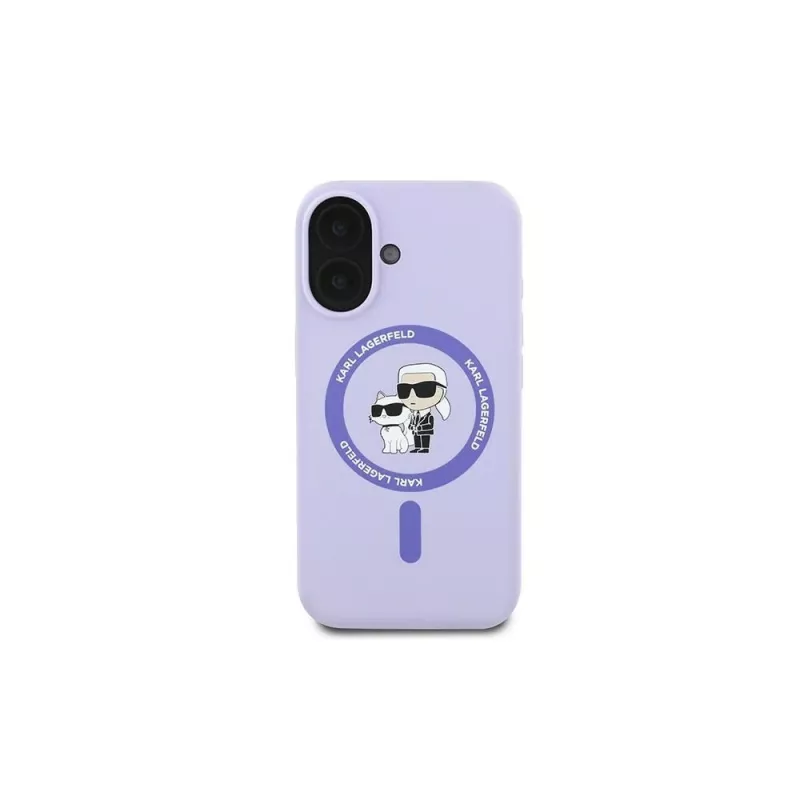 Karl Lagerfeld KLHMP16MSCMKCRHU Funda rígida de silicona MagSafe para iPhone 16 Plus 6,7