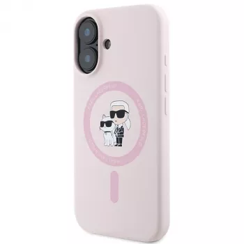 Karl Lagerfeld KLHMP16SSCMKCRHP Funda rígida de silicona MagSafe para Apple iPhone 16 6,1