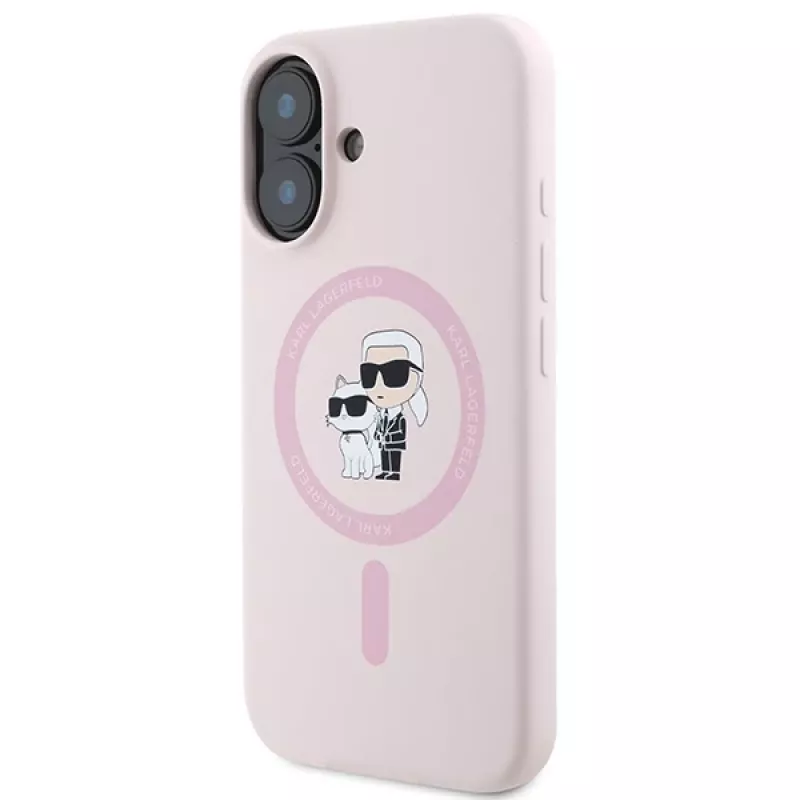 Karl Lagerfeld KLHMP16SSCMKCRHP Funda rígida de silicona MagSafe para Apple iPhone 16 6,1