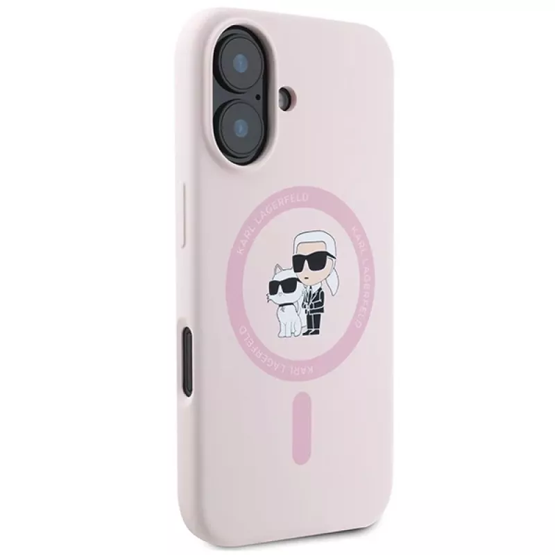Karl Lagerfeld KLHMP16SSCMKCRHP Funda rígida de silicona MagSafe para Apple iPhone 16 6,1