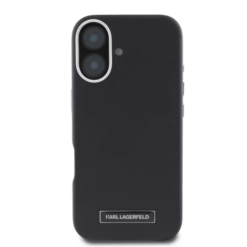 Karl Lagerfeld KLHMP16SPGMSRPK Funda rígida negra para iPhone 16 6,1