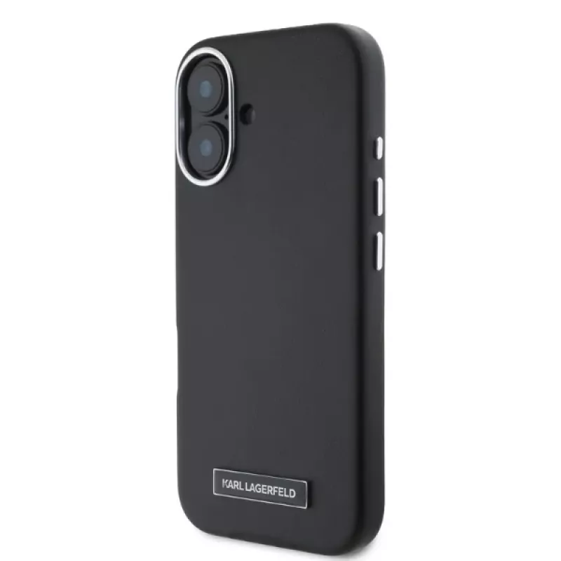 Karl Lagerfeld KLHMP16SPGMSRPK Funda rígida negra para iPhone 16 6,1