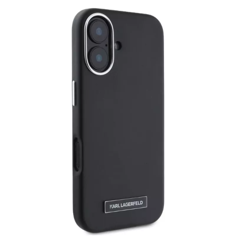 Karl Lagerfeld KLHMP16SPGMSRPK Funda rígida negra para iPhone 16 6,1