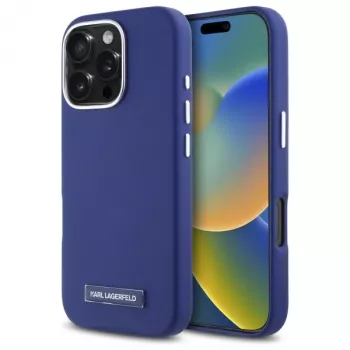 Karl Lagerfeld KLHMP16XPGMSRPB Funda rígida azul para iPhone 16 Pro Max 6.9