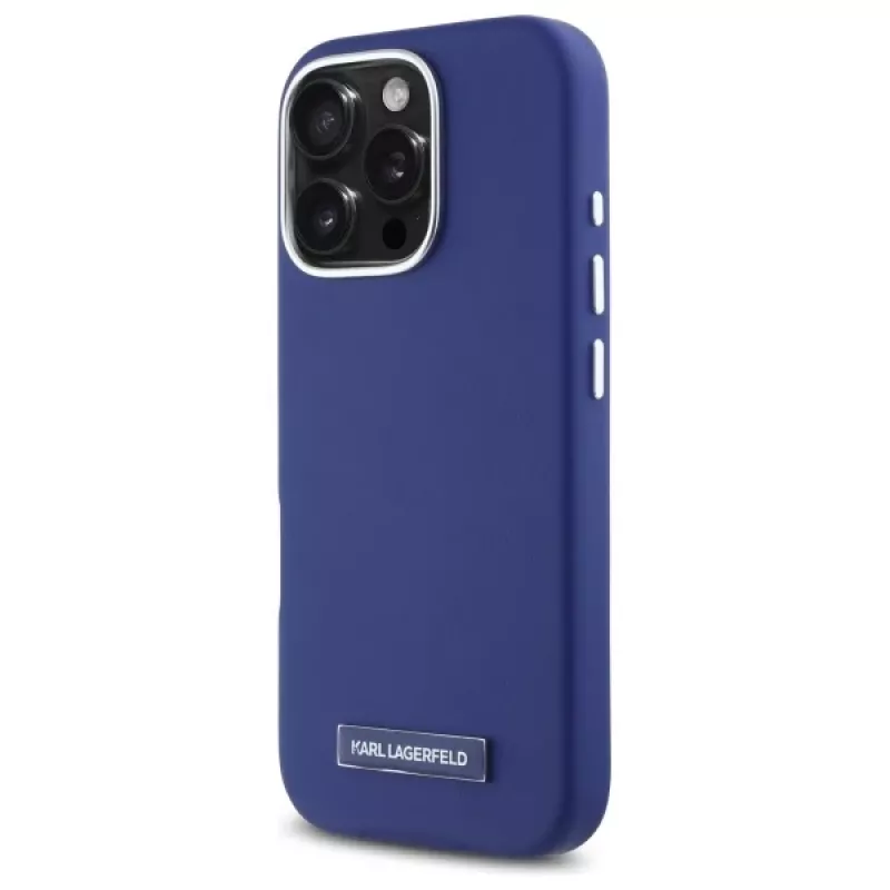 Karl Lagerfeld KLHMP16XPGMSRPB Funda rígida azul para iPhone 16 Pro Max 6.9