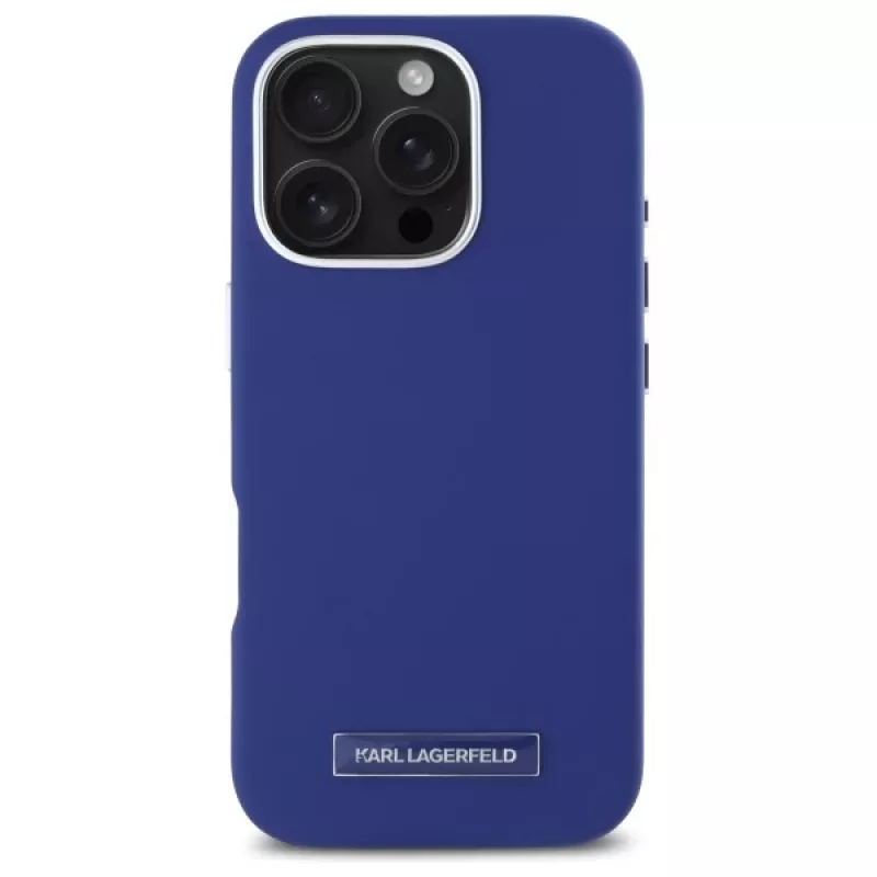 Karl Lagerfeld KLHMP16XPGMSRPB Funda rígida azul para iPhone 16 Pro Max 6.9