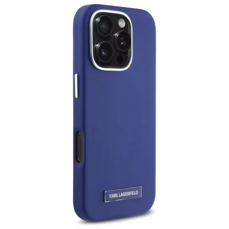 Karl Lagerfeld KLHMP16XPGMSRPB Funda rígida azul para iPhone 16 Pro Max 6.9