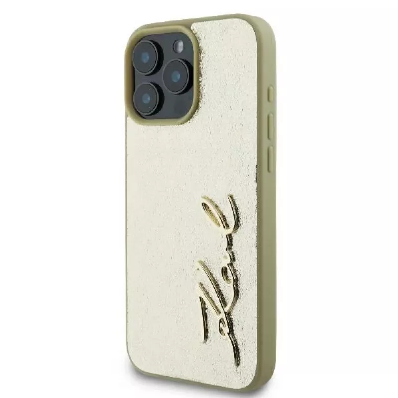 Karl Lagerfeld Funda rígida Metal Signature para iPhone 16 Pro 6,3