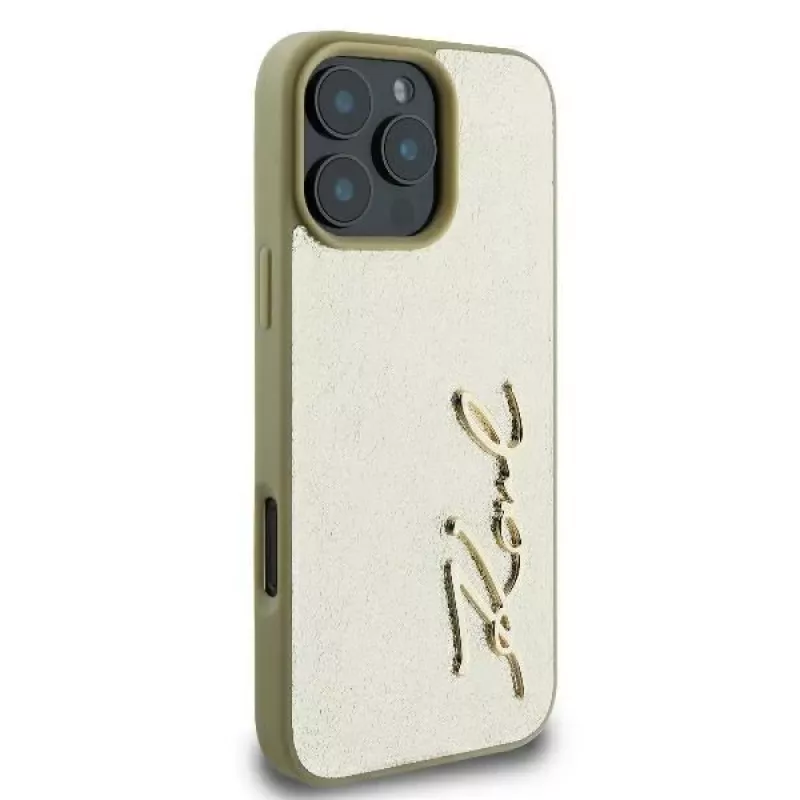 Karl Lagerfeld Funda rígida Metal Signature para iPhone 16 Pro 6,3