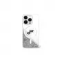 Karl Lagerfeld Funda MagSafe Liquid Glitter Karl & Choupette Head para iPhone 16 (transparente)