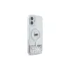 Karl Lagerfeld Funda rígida MagSafe Liquid Glitter Karl Head para iPhone 16 Plus, transparente