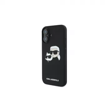 Karl Lagerfeld KLHMP16SSKCHPPLK Funda rígida de silicona negra para iPhone 16 6.1