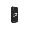 Karl Lagerfeld KLHMP16SSKCHPPLK Funda rígida de silicona negra para iPhone 16 6.1