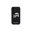 Karl Lagerfeld Funda rígida de silicona negra para iPhone 16 Plus 6,7