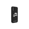 Karl Lagerfeld Funda rígida de silicona negra para iPhone 16 Plus 6,7