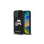 Karl Lagerfeld KLHMP16LSKCHPPLK Funda rígida de silicona negra para iPhone 16 Pro 6,3