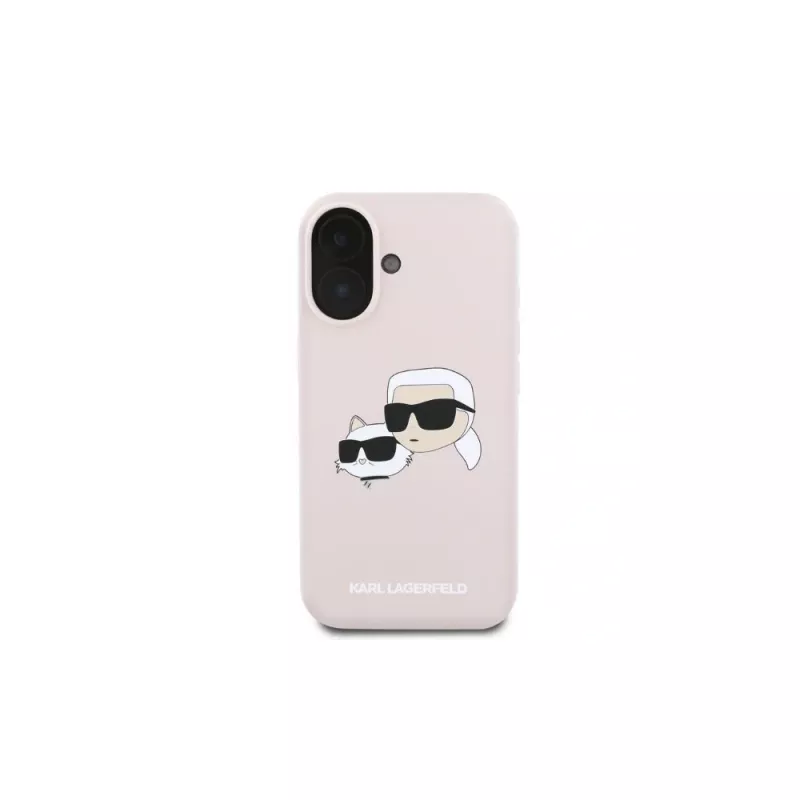 Karl Lagerfeld KLHMP16SSKCHPPLP Funda rígida de silicona rosa para iPhone 16 6,1