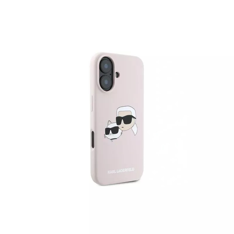 Karl Lagerfeld KLHMP16MSKCHPPLP Funda rígida de silicona rosa para iPhone 16 Plus 6,7